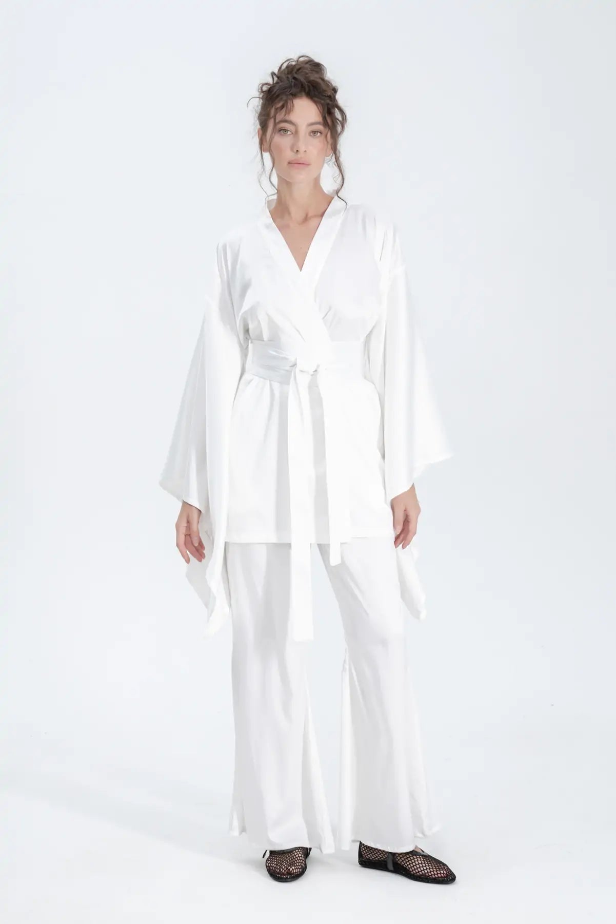 Bridal Kimono Silky Satin - Bella Babe by SK