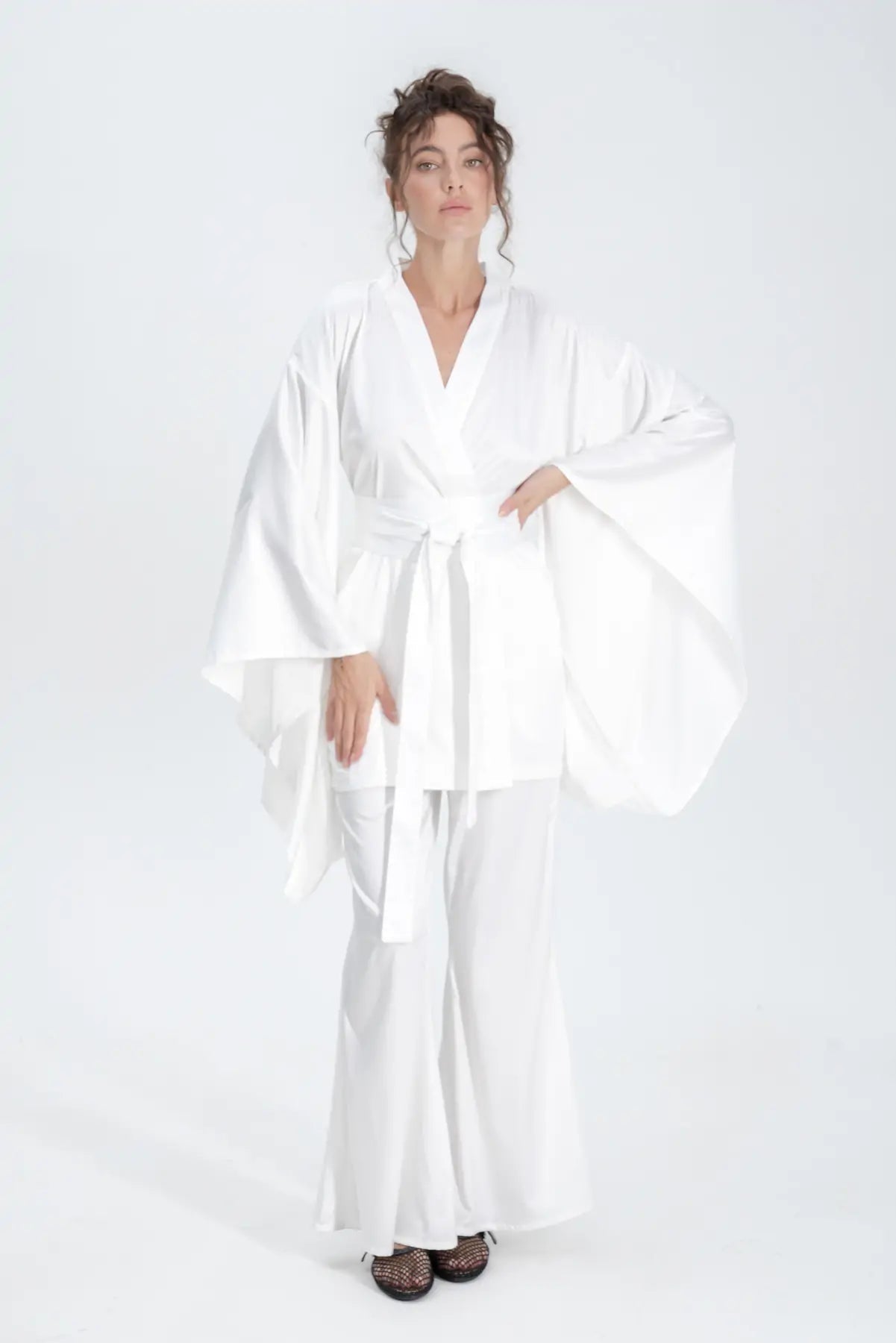 Bridal Kimono Silky Satin - Bella Babe by SK