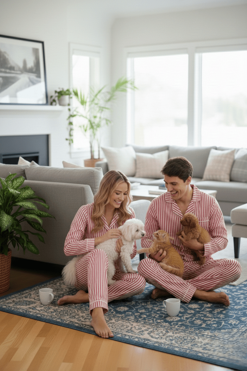 Checkered Couple Nightsuit in 100% Cotton - Bella Babe by SK