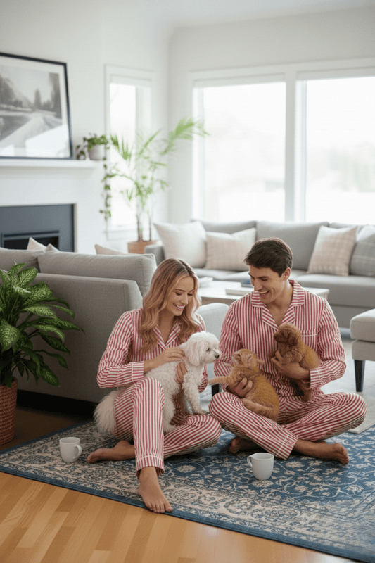 Checkered Couple Nightsuit in 100% Cotton - Bella Babe by SK