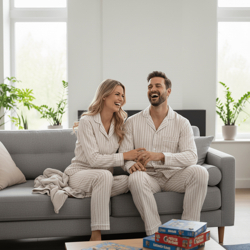 Checkered Couple Nightsuit in 100% Cotton - Bella Babe by SK