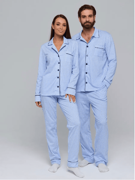 Checkered Couple Nightsuit in 100% Cotton - Bella Babe by SK