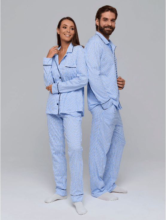 Checkered Couple Nightsuit in 100% Cotton - Bella Babe by SK