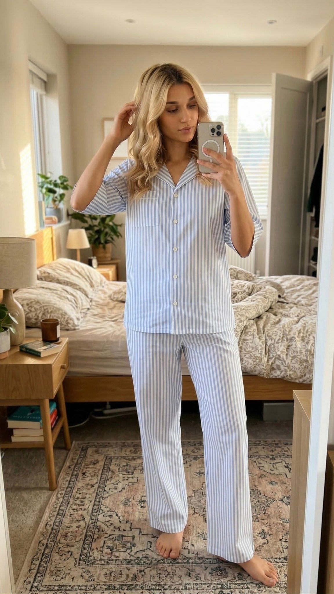 Chic Sleeve Cotton Lounge Set - Bella Babe by SK