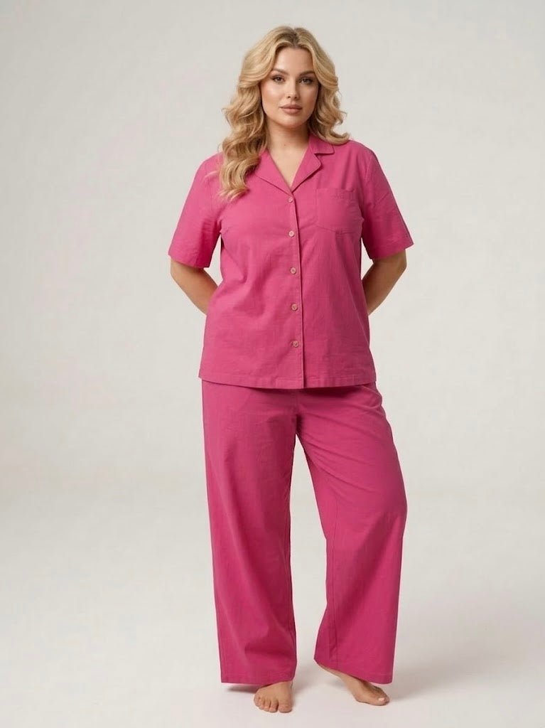 Chic Sleeve Solid Cotton Lounge Set - Bella Babe by SK