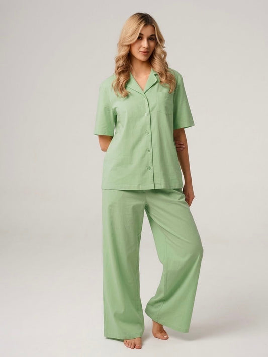Chic Sleeve Solid Cotton Lounge Set - Bella Babe by SK