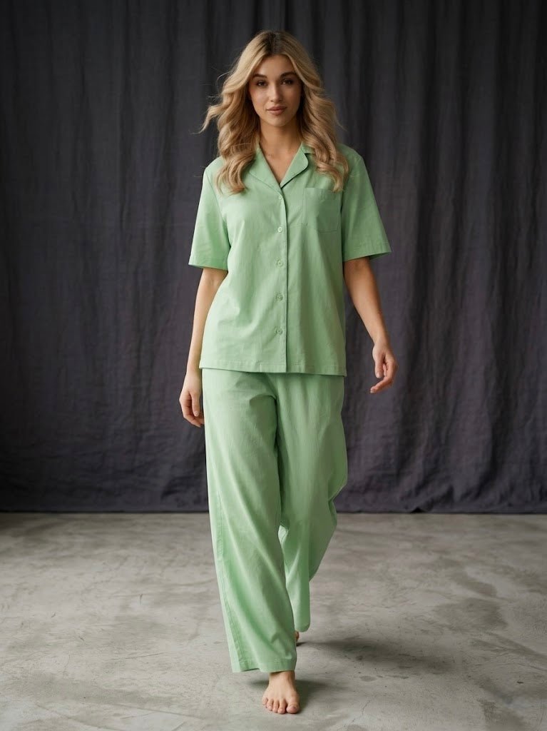 Chic Sleeve Solid Cotton Lounge Set - Bella Babe by SK