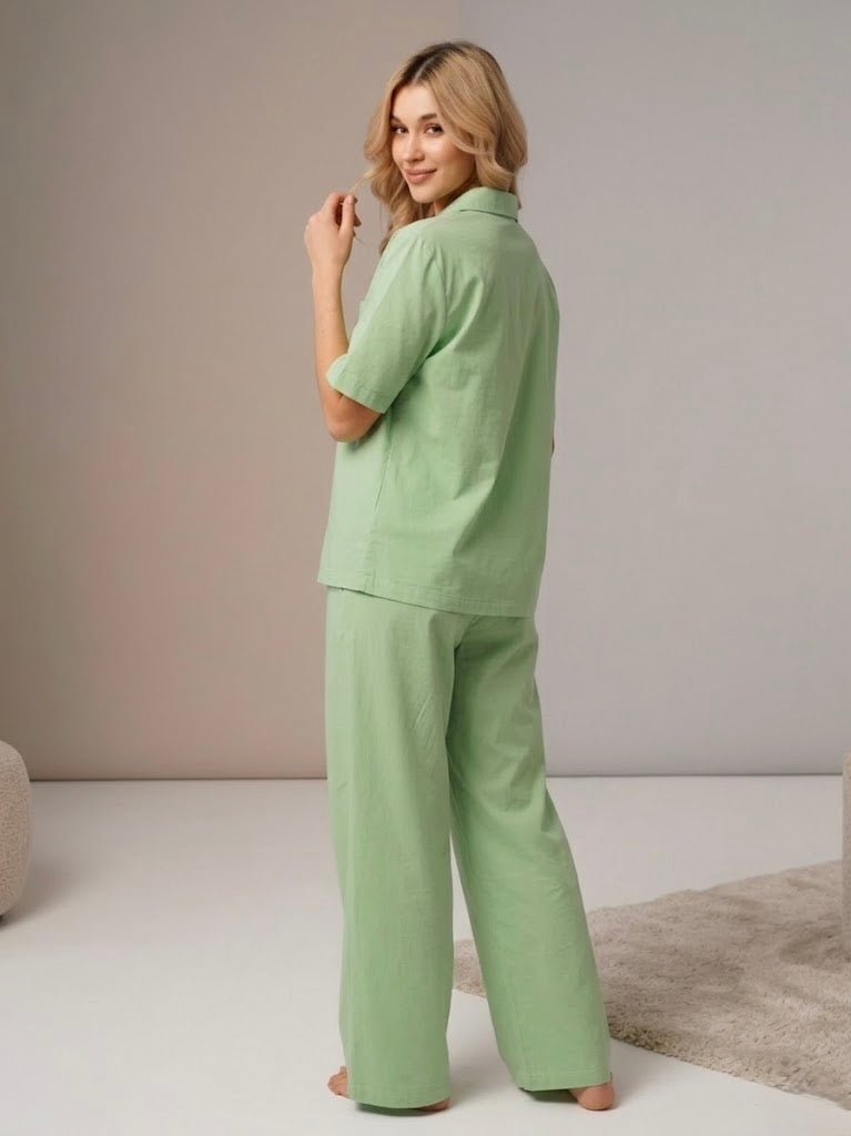 Chic Sleeve Solid Cotton Lounge Set - Bella Babe by SK