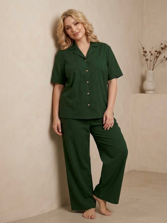 Chic Sleeve Solid Cotton Lounge Set - Bella Babe by SK