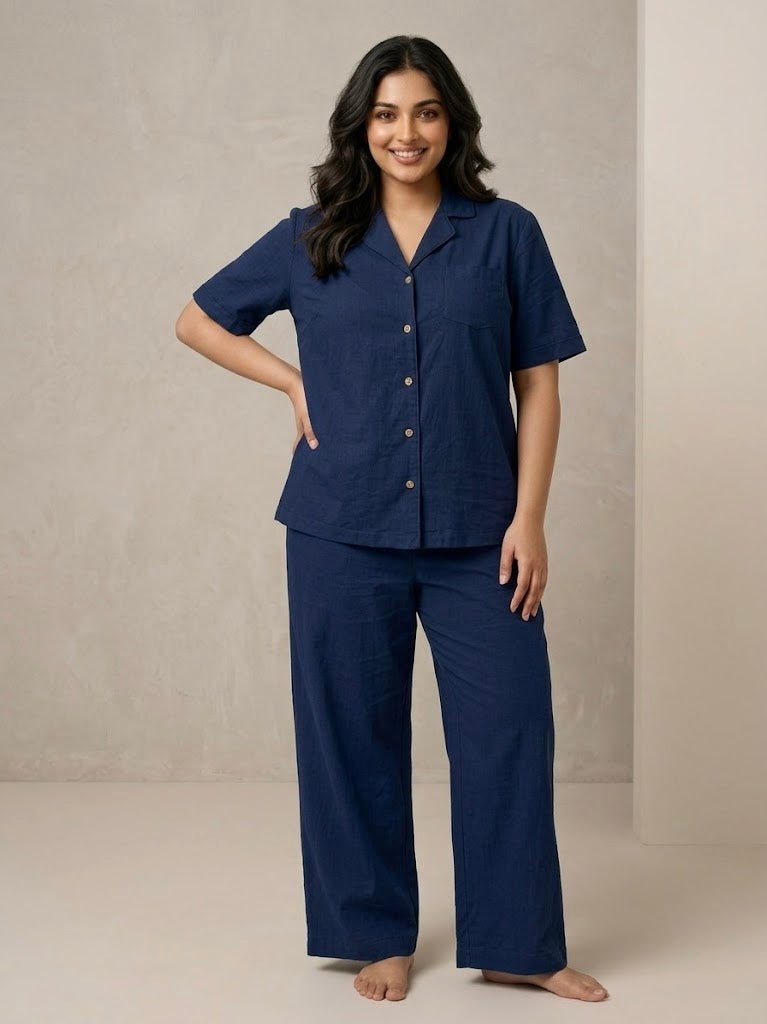 Chic Sleeve Solid Cotton Lounge Set - Bella Babe by SK