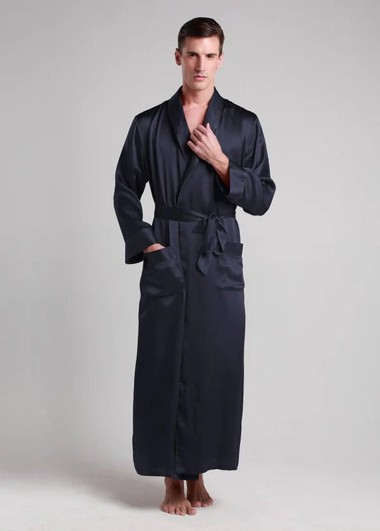 Classic Long Satin Robe for Men - Bella Babe by SK