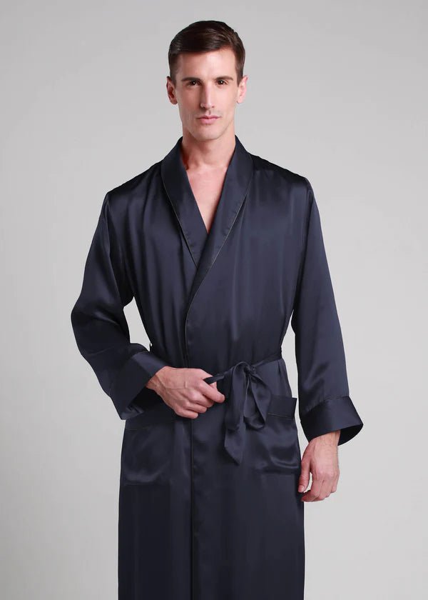 Classic Long Satin Robe for Men - Bella Babe by SK