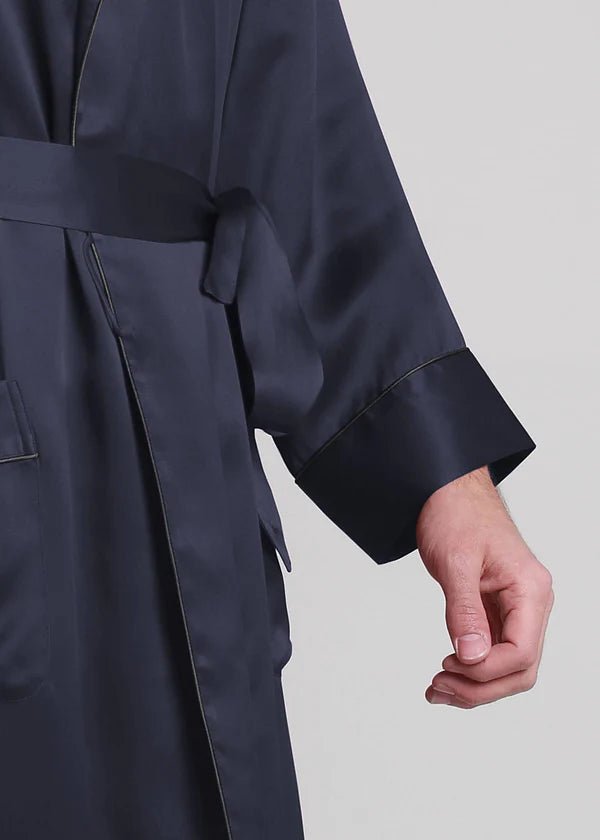 Classic Long Satin Robe for Men - Bella Babe by SK
