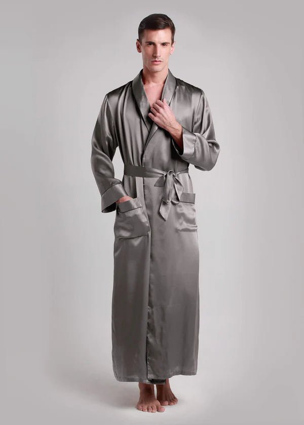 Classic Long Satin Robe for Men - Bella Babe by SK