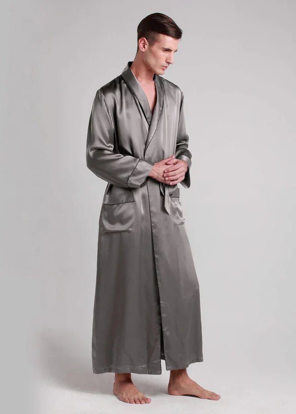 Classic Long Satin Robe for Men - Bella Babe by SK