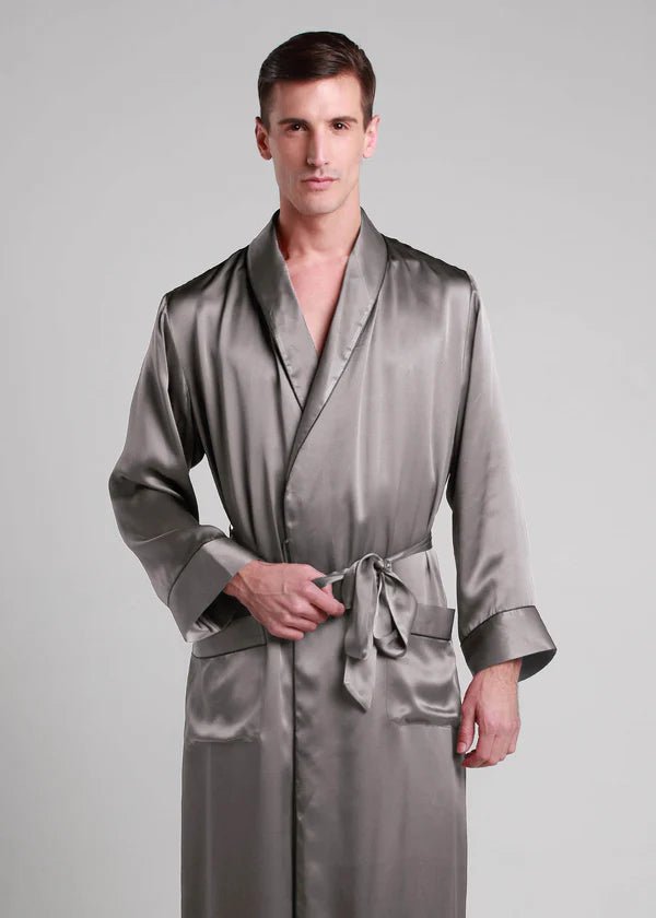 Classic Long Satin Robe for Men - Bella Babe by SK