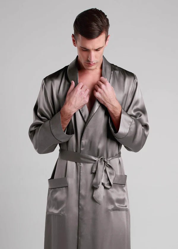 Classic Long Satin Robe for Men - Bella Babe by SK
