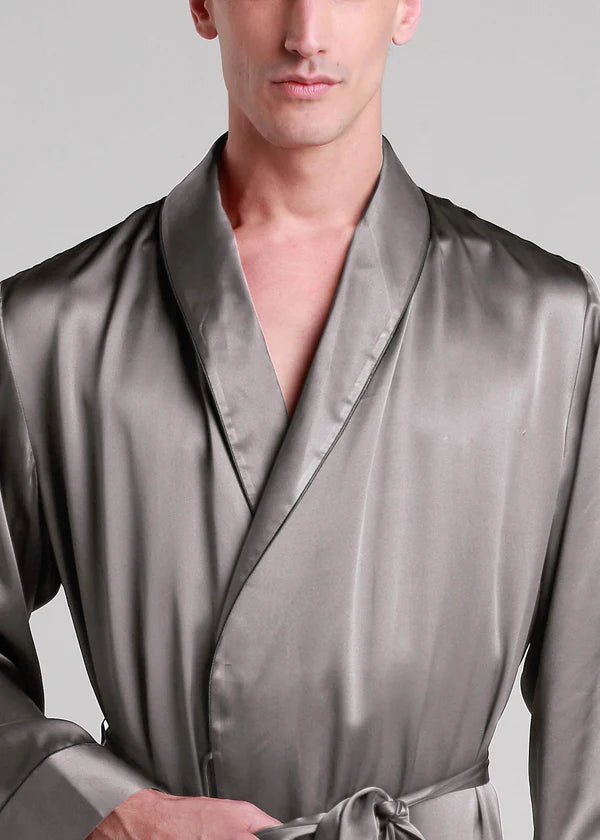 Classic Long Satin Robe for Men - Bella Babe by SK