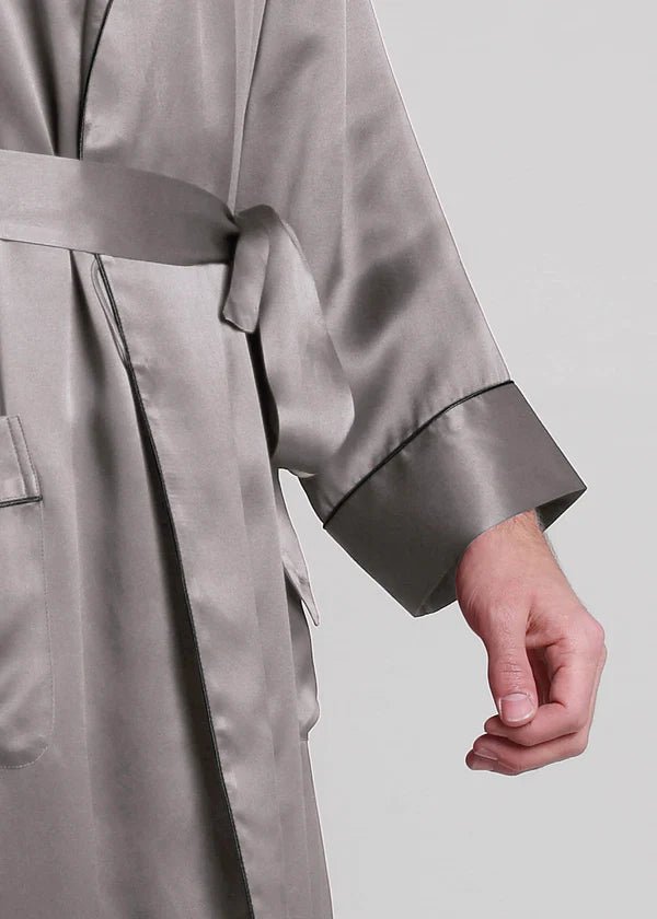 Classic Long Satin Robe for Men - Bella Babe by SK