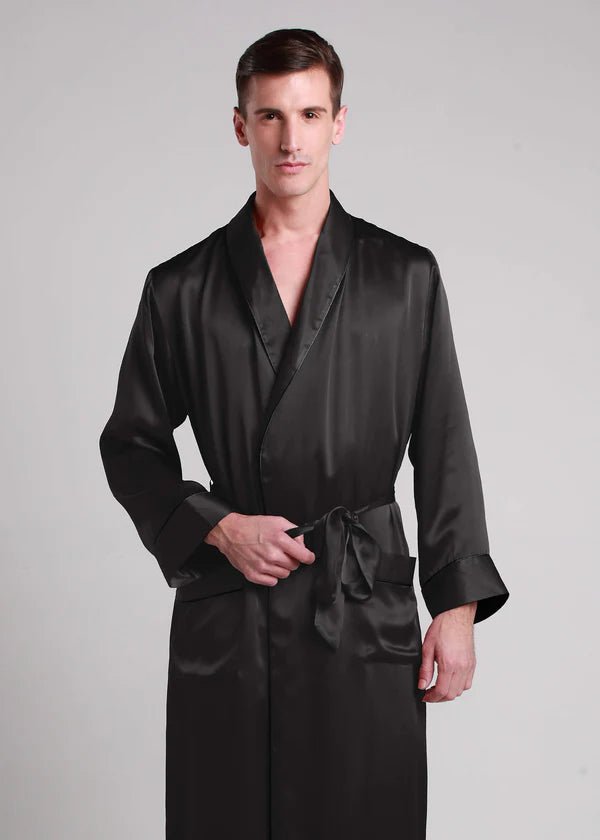 Classic Long Satin Robe for Men - Bella Babe by SK