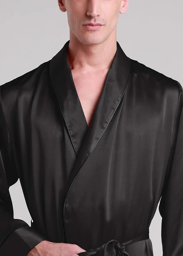 Classic Long Satin Robe for Men - Bella Babe by SK
