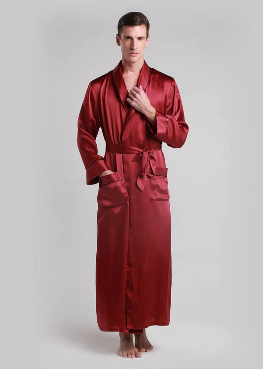 Classic Long Satin Robe for Men - Bella Babe by SK
