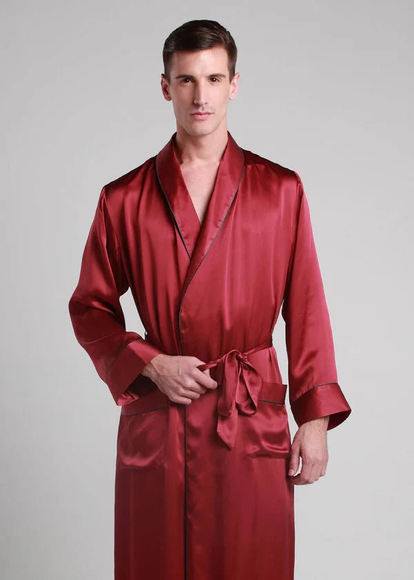 Classic Long Satin Robe for Men - Bella Babe by SK