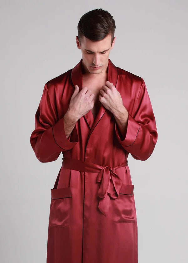 Classic Long Satin Robe for Men - Bella Babe by SK