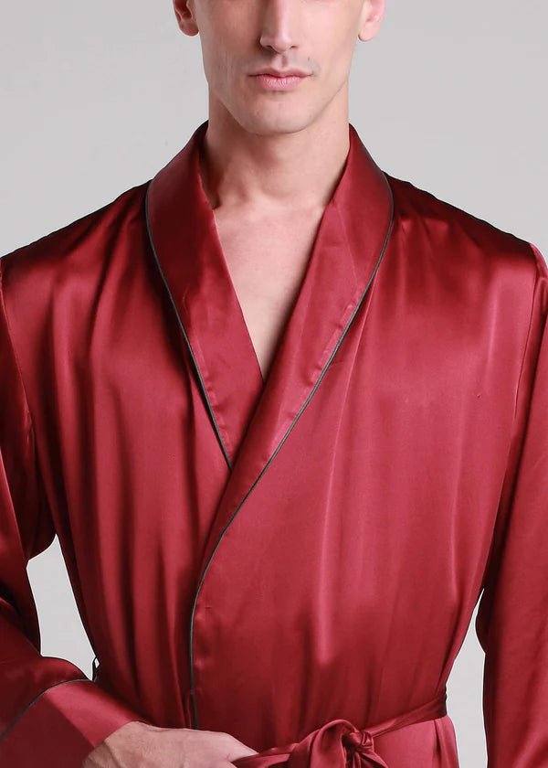 Classic Long Satin Robe for Men - Bella Babe by SK