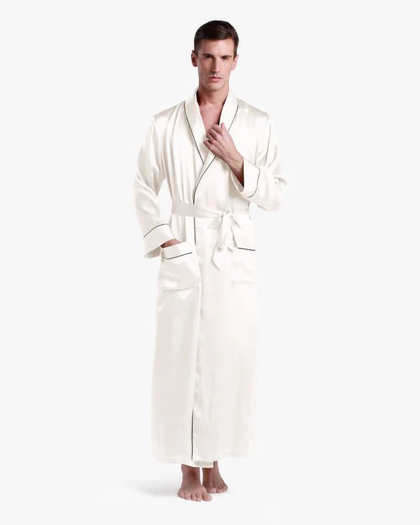 Classic Long Satin Robe for Men - Bella Babe by SK