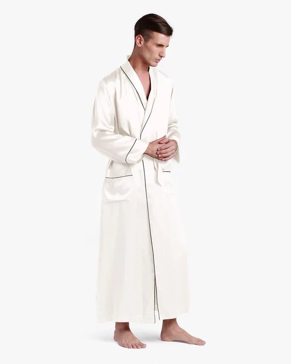 Classic Long Satin Robe for Men - Bella Babe by SK