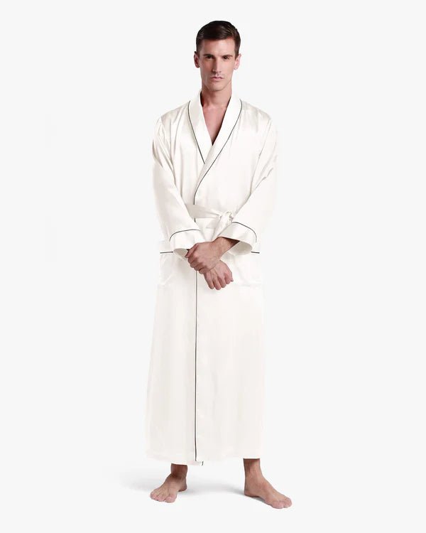 Classic Long Satin Robe for Men - Bella Babe by SK