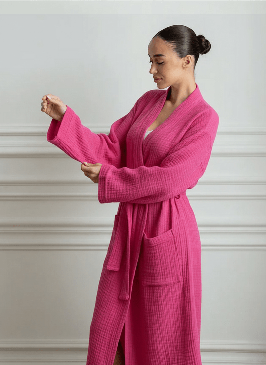 Cotton Muslin Long Robe - Bella Babe by SK