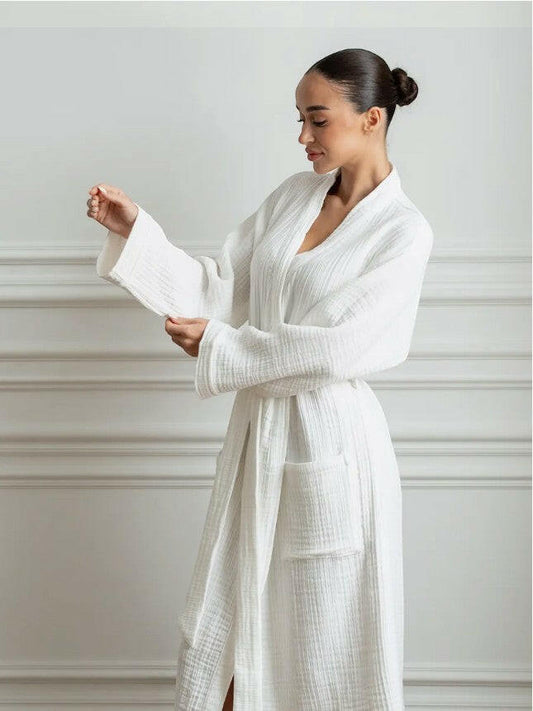 Cotton Muslin Long Robe - Bella Babe by SK