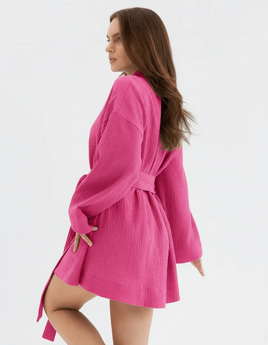 Cotton Muslin Short Robe - Bella Babe by SK