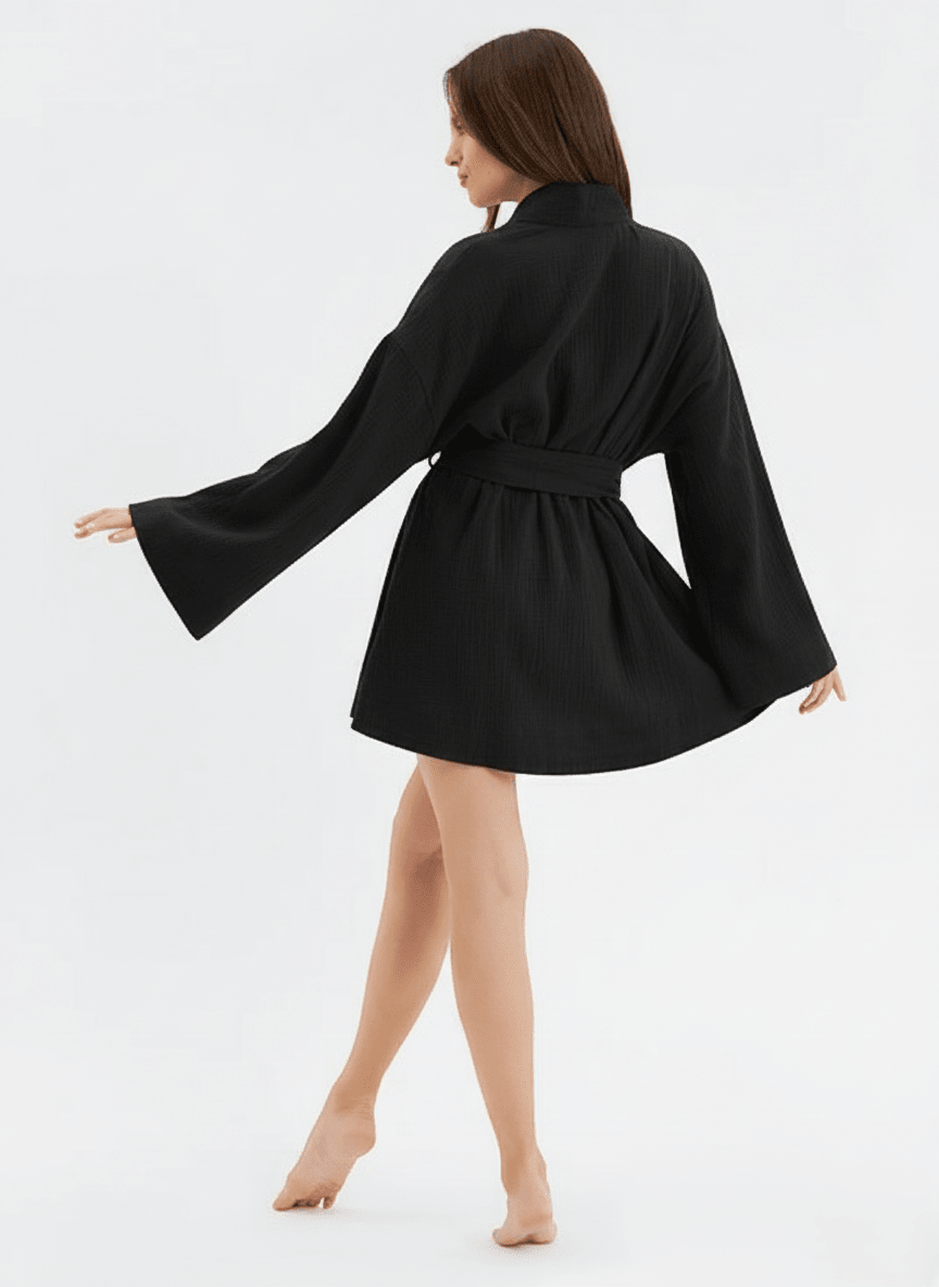 Cotton Muslin Short Robe - Bella Babe by SK