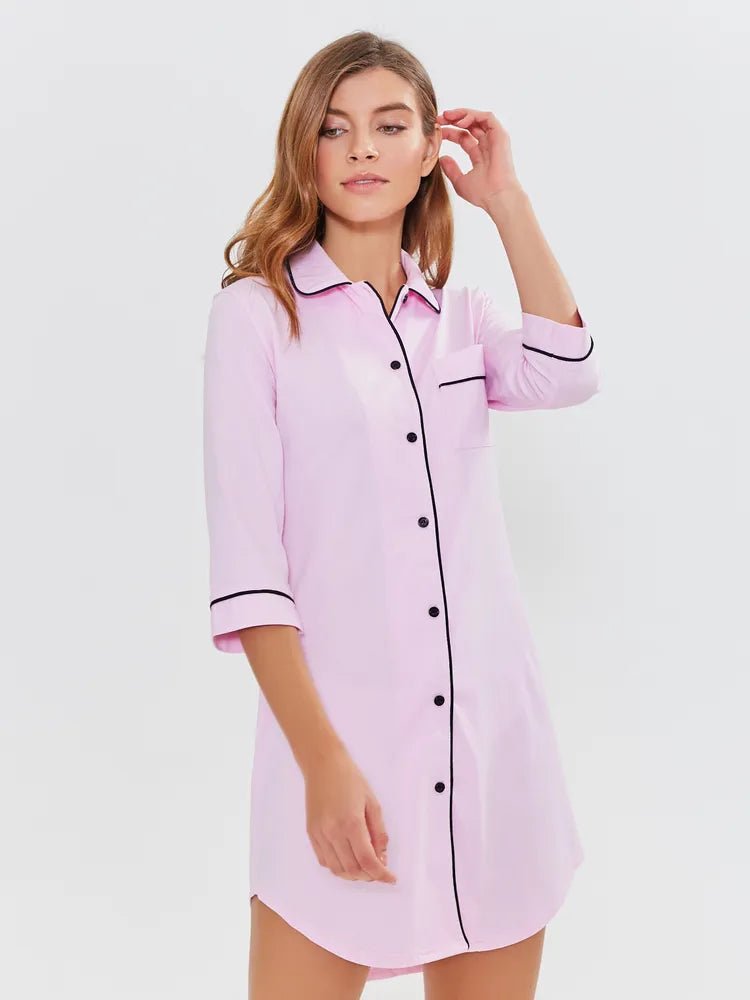 Cotton Nightshirt in Pink - Bella Babe by SK