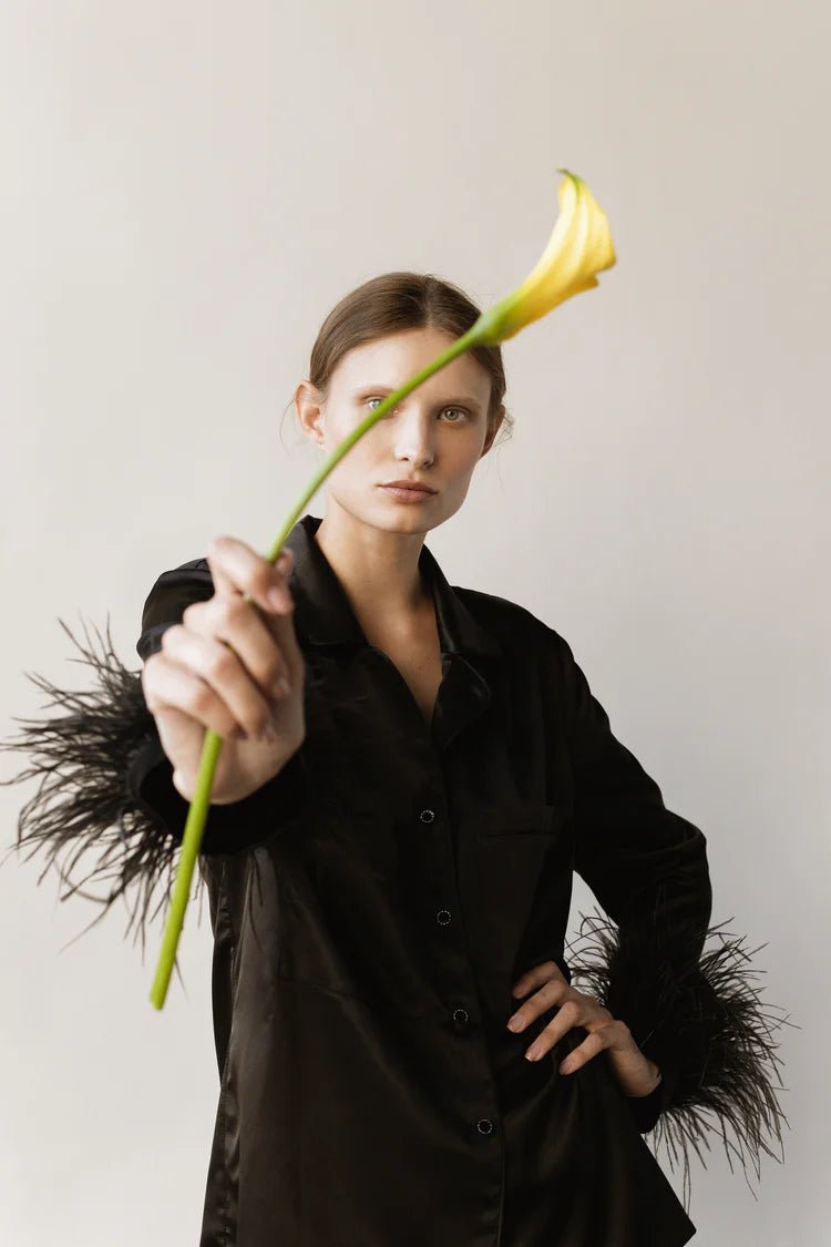 Feather Cropped Pajama Set - Bella Babe by SK