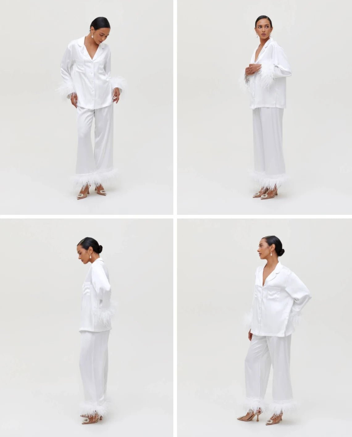 Feather Cropped Pajama Set - Bella Babe by SK