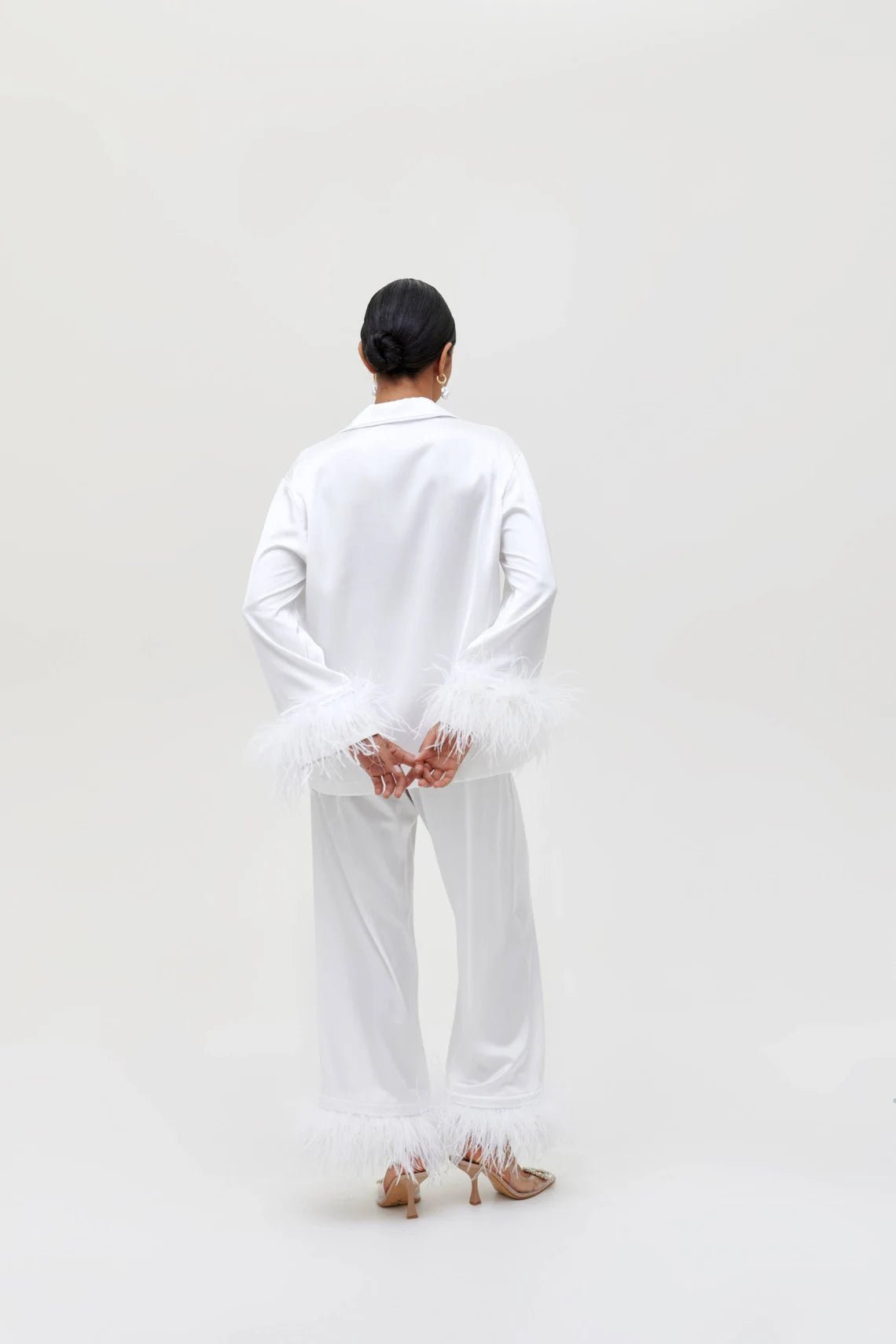 Feather Cropped Pajama Set - Bella Babe by SK