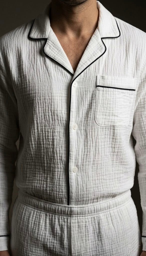 Full Sleeve Muslin Coord Set for Men - Bella Babe by SK