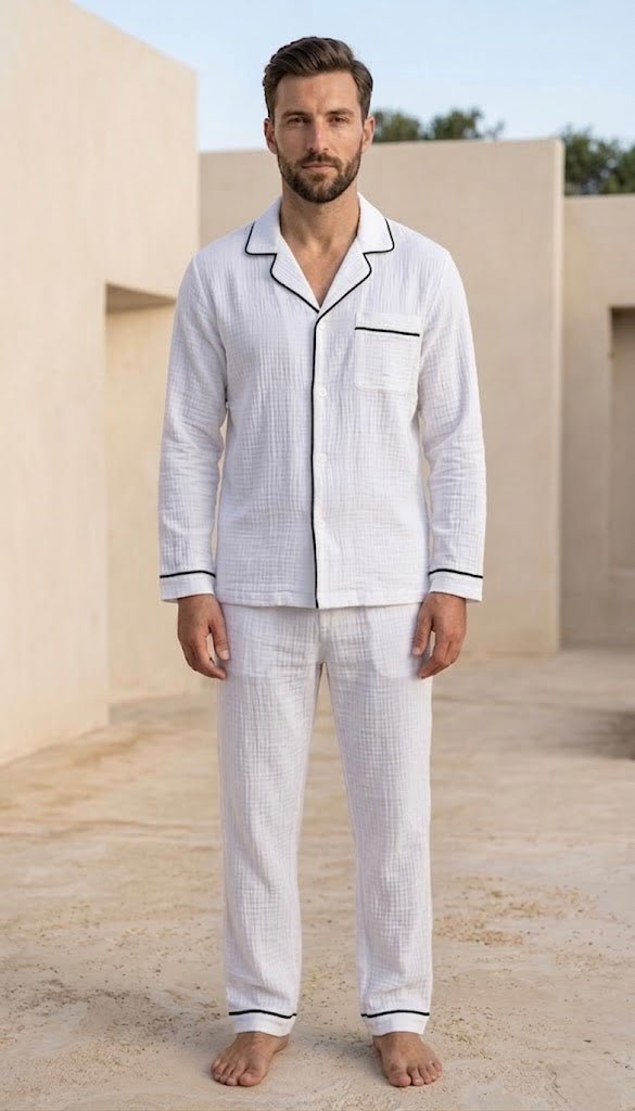 Full Sleeve Muslin Coord Set for Men - Bella Babe by SK