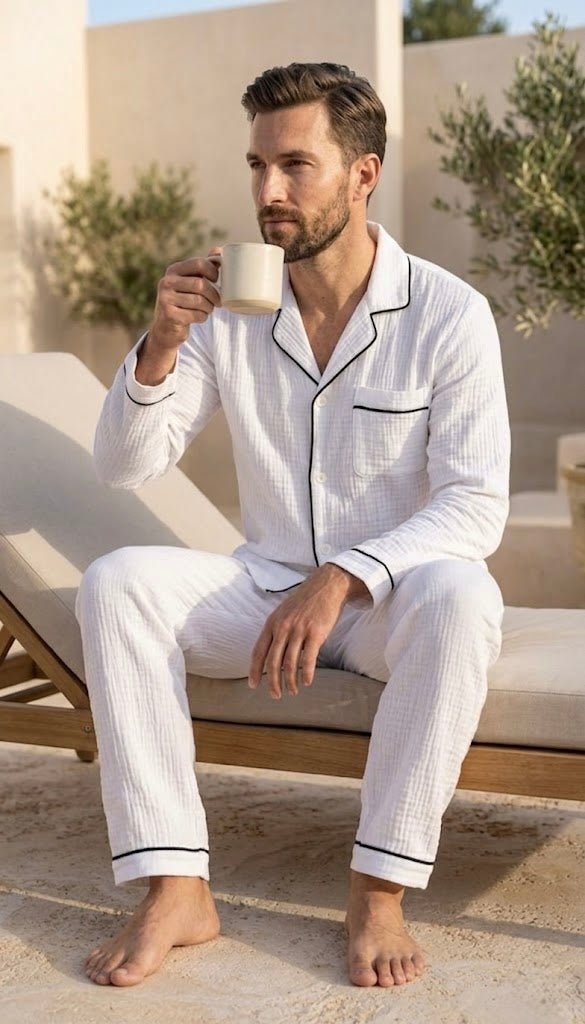 Full Sleeve Muslin Coord Set for Men - Bella Babe by SK