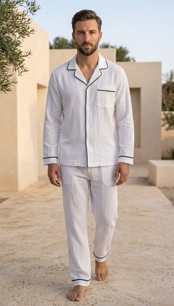 Full Sleeve Muslin Coord Set for Men - Bella Babe by SK