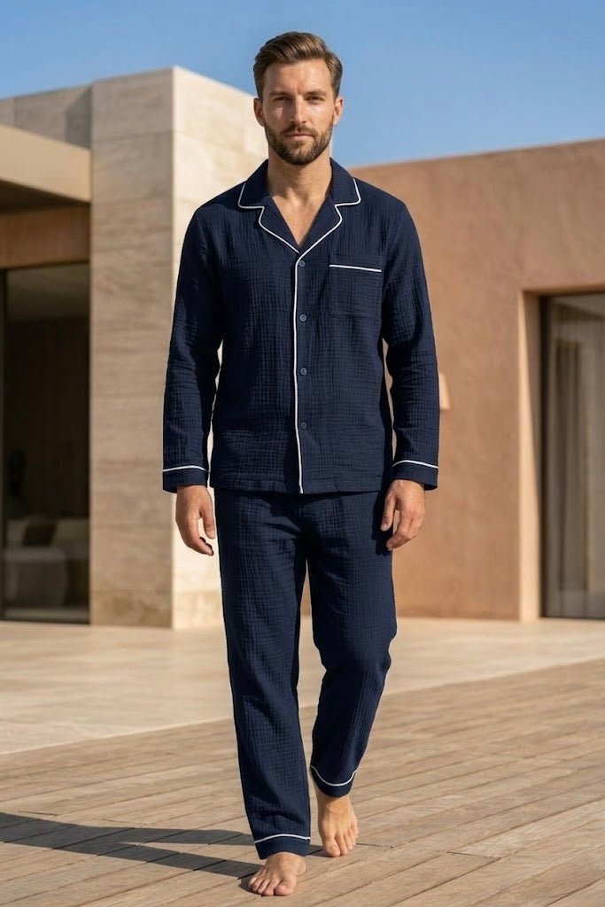 Full Sleeve Muslin Coord Set for Men - Bella Babe by SK