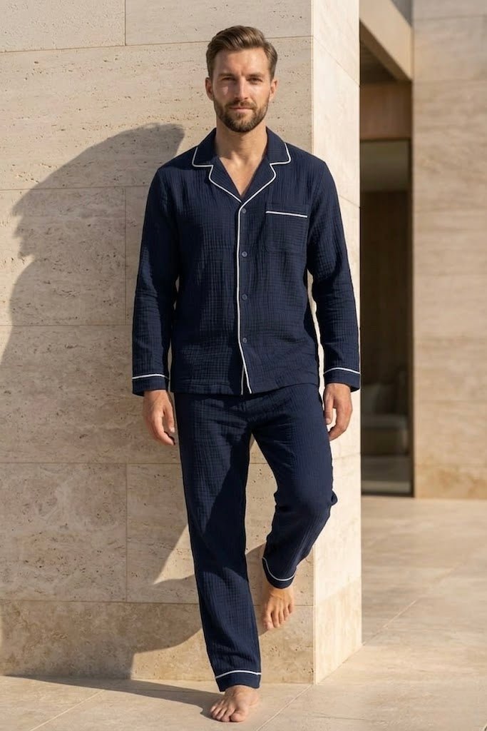 Full Sleeve Muslin Coord Set for Men - Bella Babe by SK