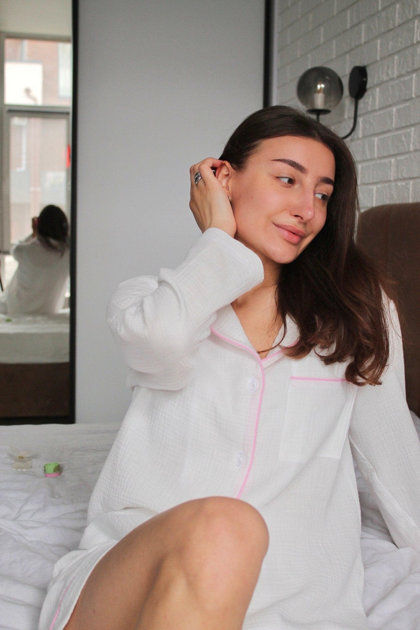 Full Sleeve Shorts Set in Muslin - Bella Babe by SK