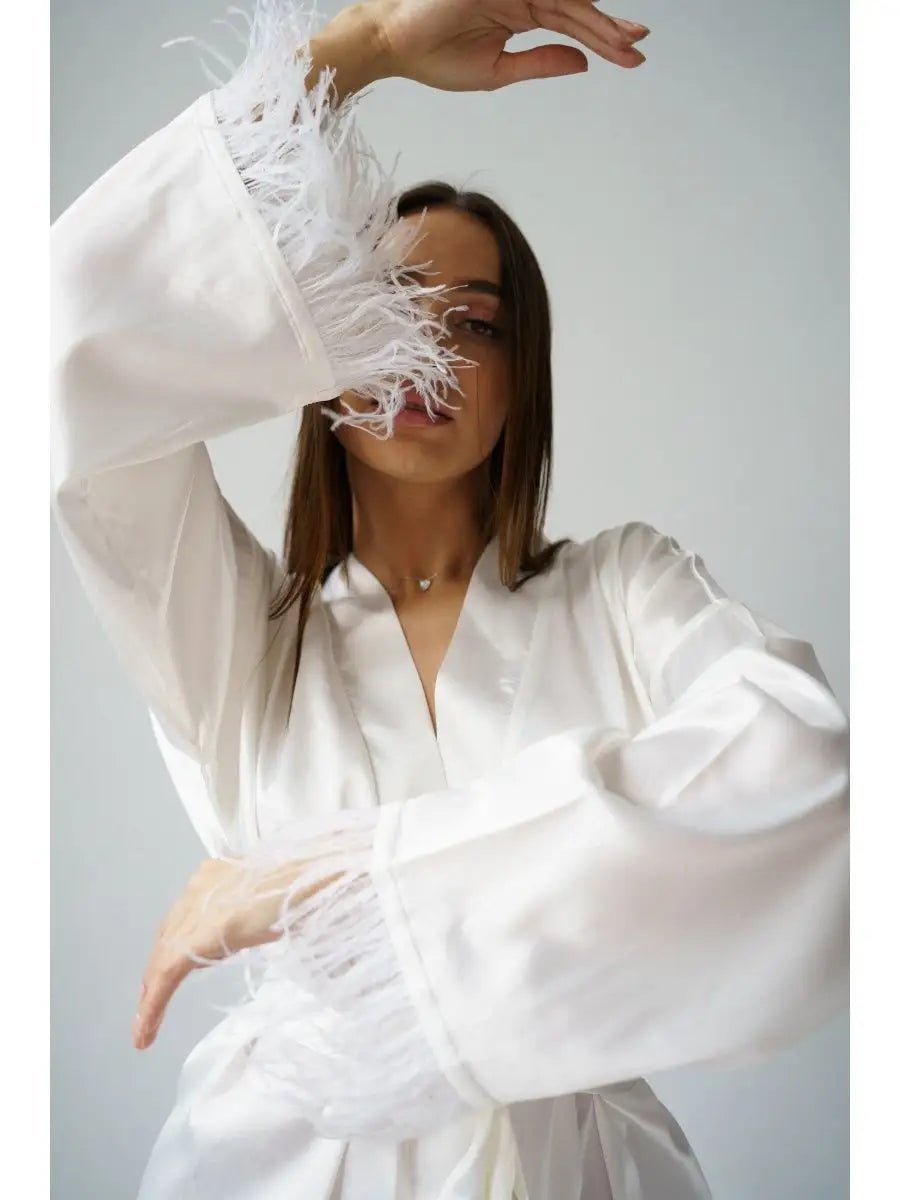 Hot Girl Mini Robe with Feather - Bella Babe by SK