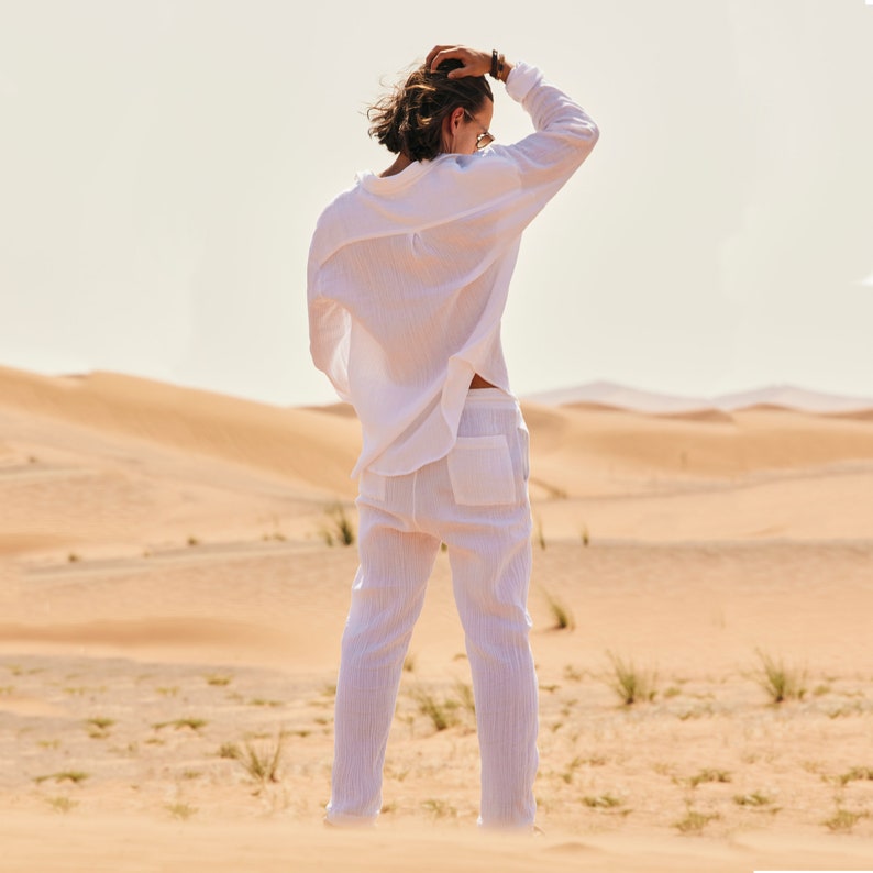 100% Cotton Muslin Shirt & Pants Co-ord Set for Men