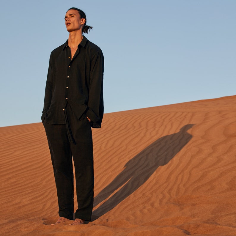 100% Cotton Muslin Shirt & Pants Co-ord Set for Men